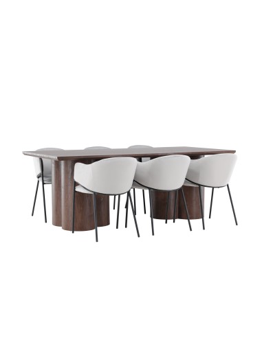 Matgrupp Olivia med Evelina matstolar, 210 × 100 cm