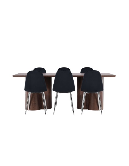 Matgrupp Olivia med Polar matstolar, 210 × 100 cm