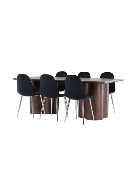 Matgrupp Olivia med Polar matstolar, 210 × 100 cm