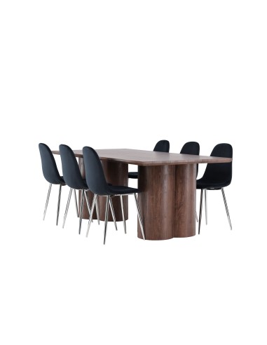 Matgrupp Olivia med Polar matstolar, 210 × 100 cm