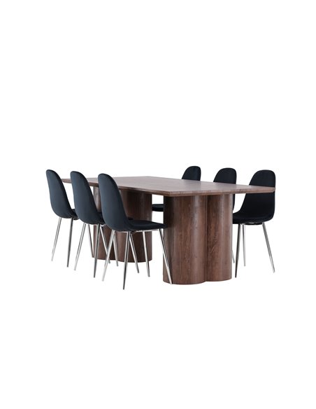 Matgrupp Olivia med Polar matstolar, 210 × 100 cm