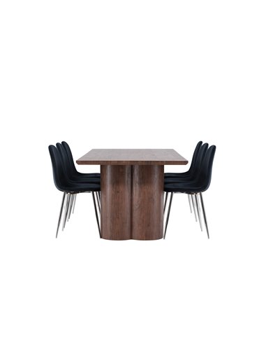Matgrupp Olivia med Polar matstolar, 210 × 100 cm