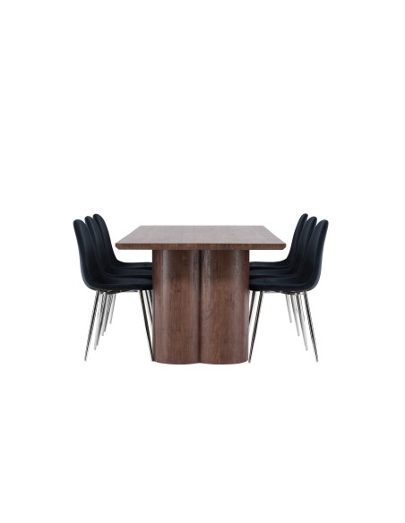 Matgrupp Olivia med Polar matstolar, 210 × 100 cm