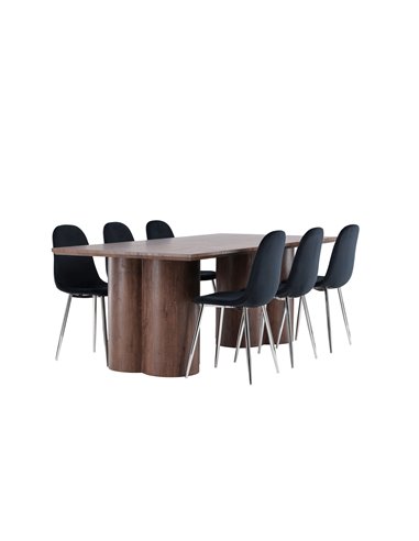 Matgrupp Olivia med Polar matstolar, 210 × 100 cm