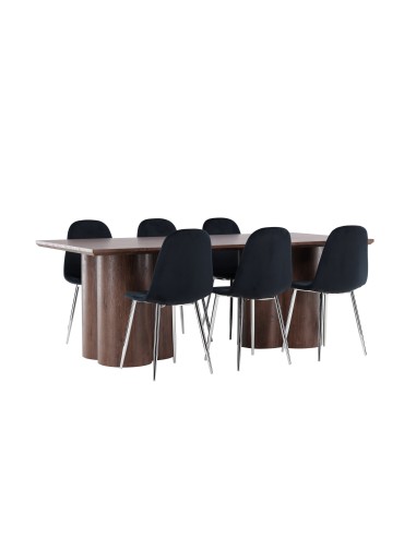 Matgrupp Olivia med Polar matstolar, 210 × 100 cm