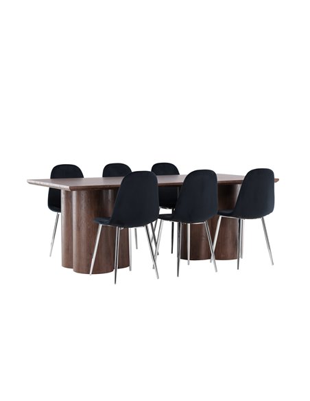 Matgrupp Olivia med Polar matstolar, 210 × 100 cm
