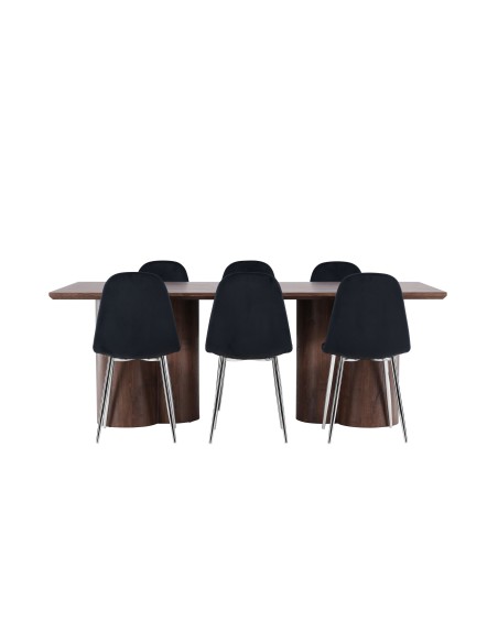 Matgrupp Olivia med Polar matstolar, 210 × 100 cm