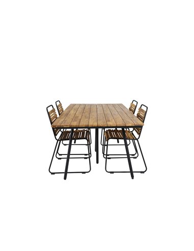 Matgrupp Chan med Bois matstolar, 200 × 100 cm