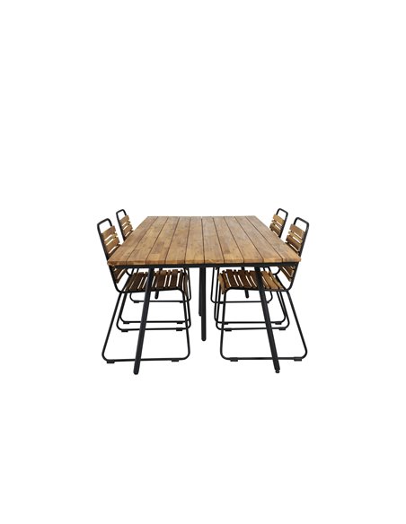 Matgrupp Chan med Bois matstolar, 200 × 100 cm