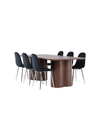 Matgrupp Olivia med Polar matstolar, 210 × 100 cm