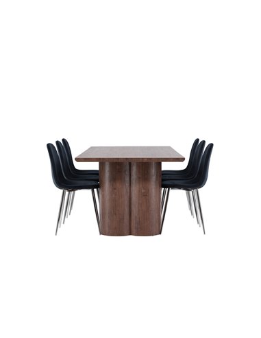 Matgrupp Olivia med Polar matstolar, 210 × 100 cm