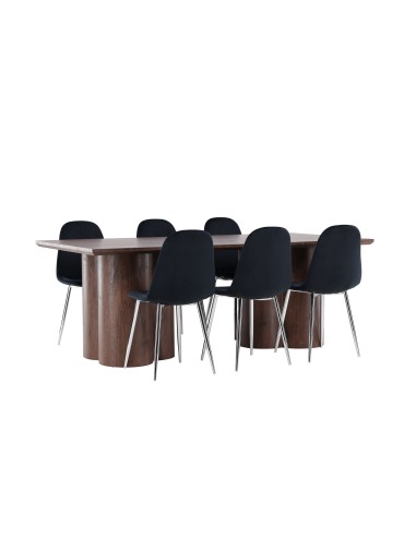 Matgrupp Olivia med Polar matstolar, 210 × 100 cm