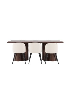 Matgrupp Olivia med Velvet matstolar, 210 × 100 cm