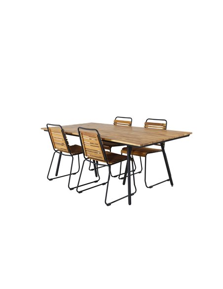 Matgrupp Chan med Bois matstolar, 200 × 100 cm