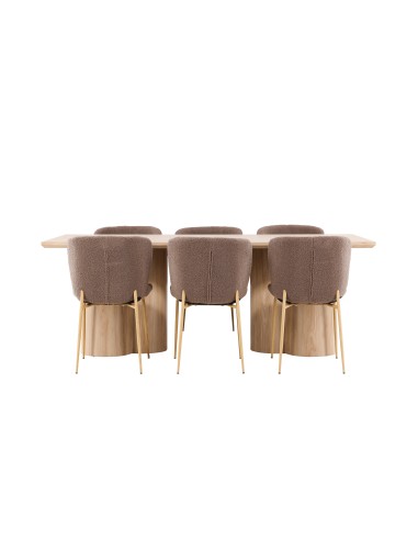 Matgrupp Olivia med Modesto matstolar, 210 × 100 cm
