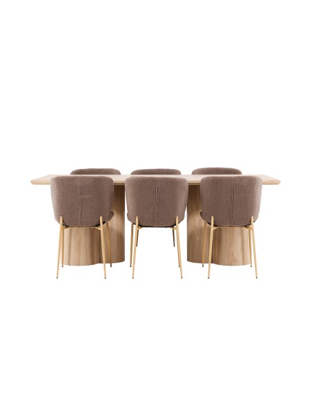 Matgrupp Olivia med Modesto matstolar, 210 × 100 cm