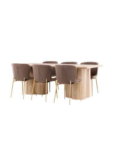Matgrupp Olivia med Modesto matstolar, 210 × 100 cm