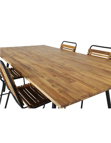 Matgrupp Chan med Bois matstolar, 200 × 100 cm