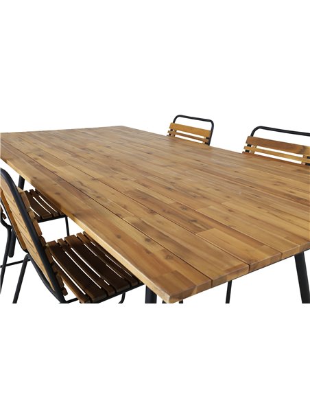Matgrupp Chan med Bois matstolar, 200 × 100 cm