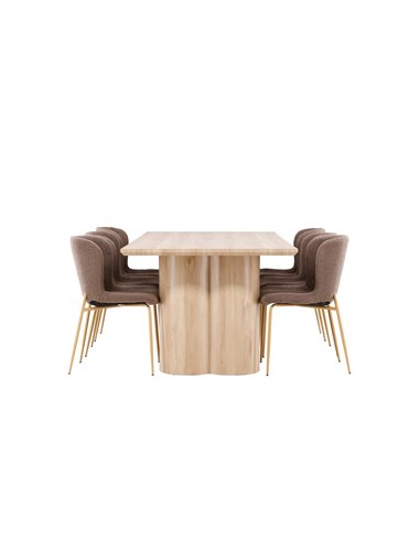 Matgrupp Olivia med Modesto matstolar, 210 × 100 cm