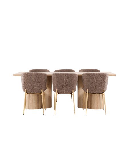 Matgrupp Olivia med Modesto matstolar, 210 × 100 cm