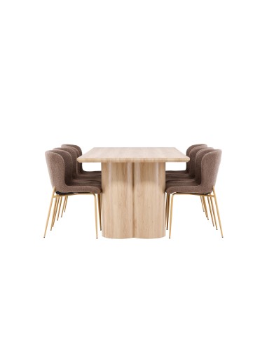 Matgrupp Olivia med Modesto matstolar, 210 × 100 cm