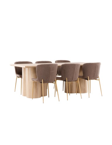 Matgrupp Olivia med Modesto matstolar, 210 × 100 cm