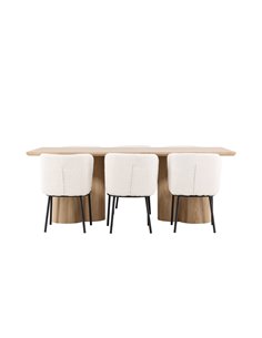 Matgrupp Olivia med Agnes matstolar, 210 × 100 cm