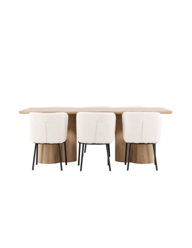 Matgrupp Olivia med Agnes matstolar, 210 × 100 cm