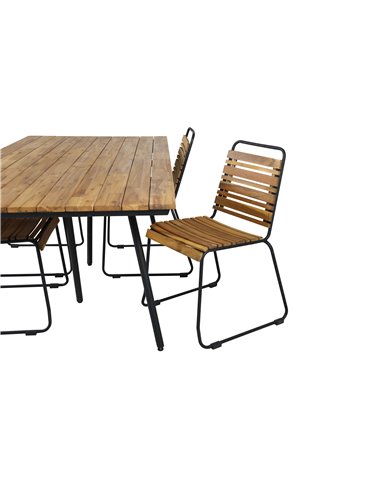 Matgrupp Chan med Bois matstolar, 200 × 100 cm