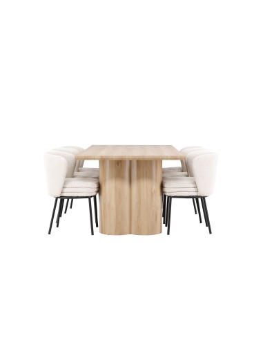 Matgrupp Olivia med Agnes matstolar, 210 × 100 cm