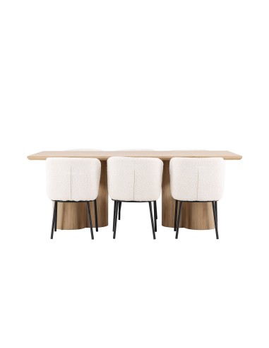 Matgrupp Olivia med Agnes matstolar, 210 × 100 cm