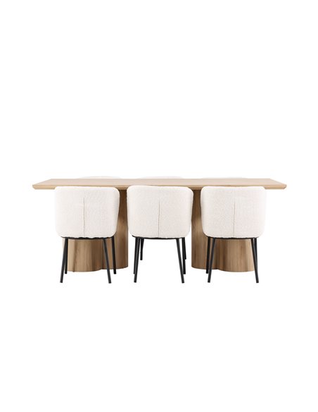 Matgrupp Olivia med Agnes matstolar, 210 × 100 cm