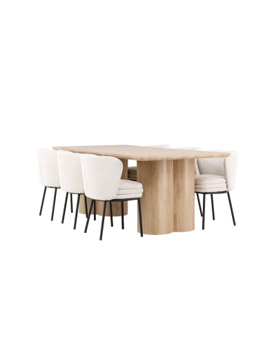 Matgrupp Olivia med Agnes matstolar, 210 × 100 cm