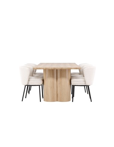 Matgrupp Olivia med Agnes matstolar, 210 × 100 cm
