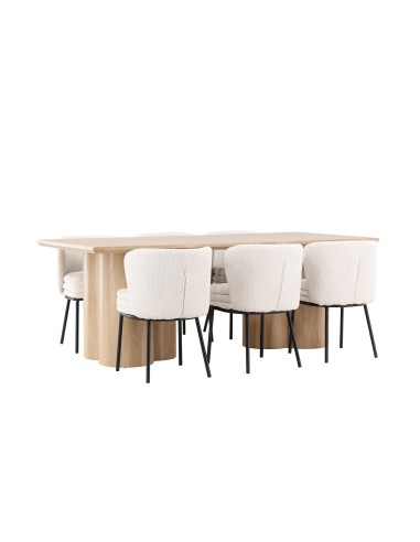 Matgrupp Olivia med Agnes matstolar, 210 × 100 cm
