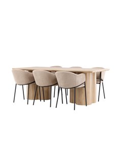 Matgrupp Olivia med Evelina matstolar, 210 × 100 cm 2