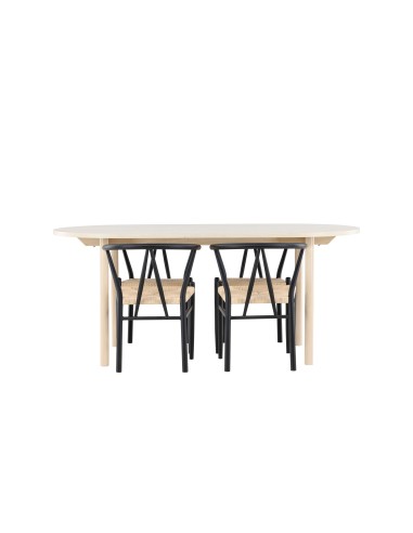 Matgrupp Andy med Alfons matstolar, 180 × 90 cm