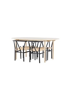 Matgrupp Andy med Alfons matstolar, 180 × 90 cm 2