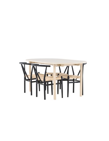 Matgrupp Andy med Alfons matstolar, 180 × 90 cm