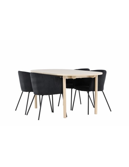 Matgrupp Andy med Berit matstolar, 180 × 90 cm
