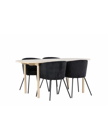 Matgrupp Andy med Berit matstolar, 180 × 90 cm