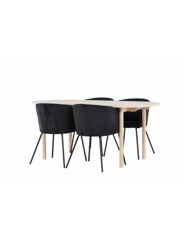 Matgrupp Andy med Berit matstolar, 180 × 90 cm