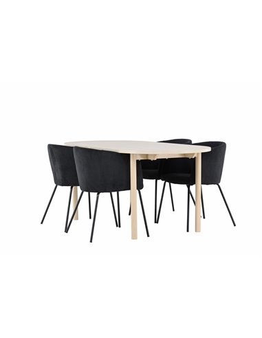 Matgrupp Andy med Berit matstolar, 180 × 90 cm