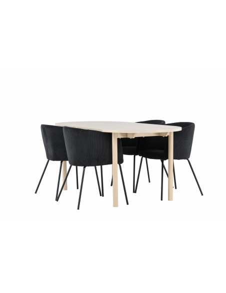 Matgrupp Andy med Berit matstolar, 180 × 90 cm
