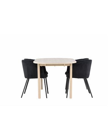 Matgrupp Andy med Berit matstolar, 180 × 90 cm