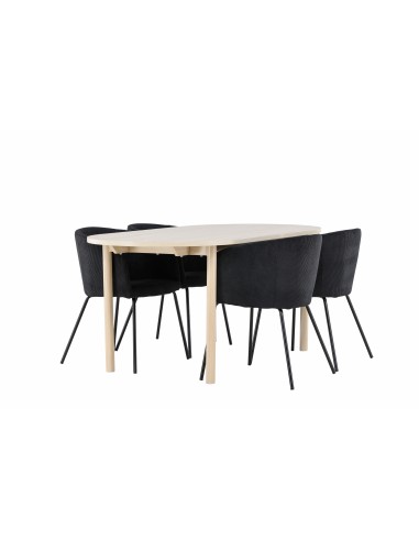 Matgrupp Andy med Berit matstolar, 180 × 90 cm