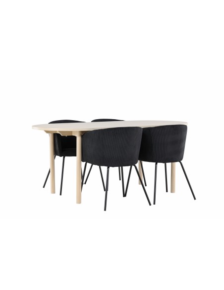 Matgrupp Andy med Berit matstolar, 180 × 90 cm