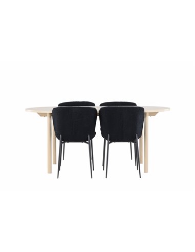 Matgrupp Andy med Modesto matstolar, 180 × 90 cm