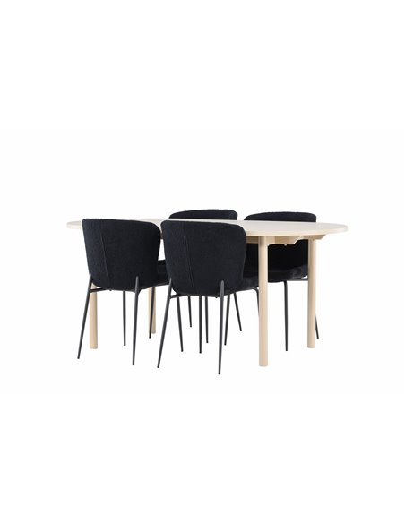 Matgrupp Andy med Modesto matstolar, 180 × 90 cm